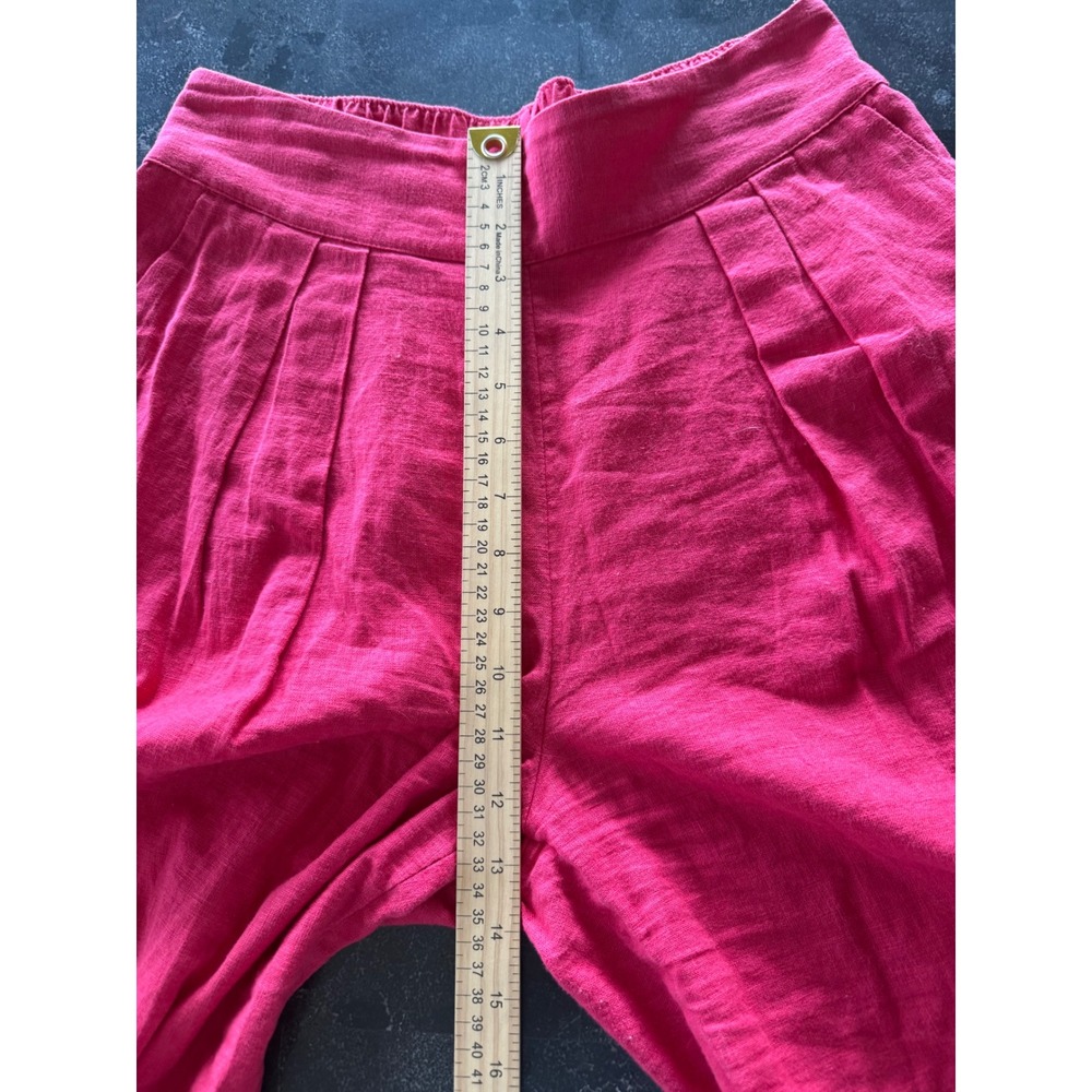 Abercrombie & Fitch Pink Linen Blend 2 Piece Set Crop Top Wide Leg Pants Small - Picture 14 of 16